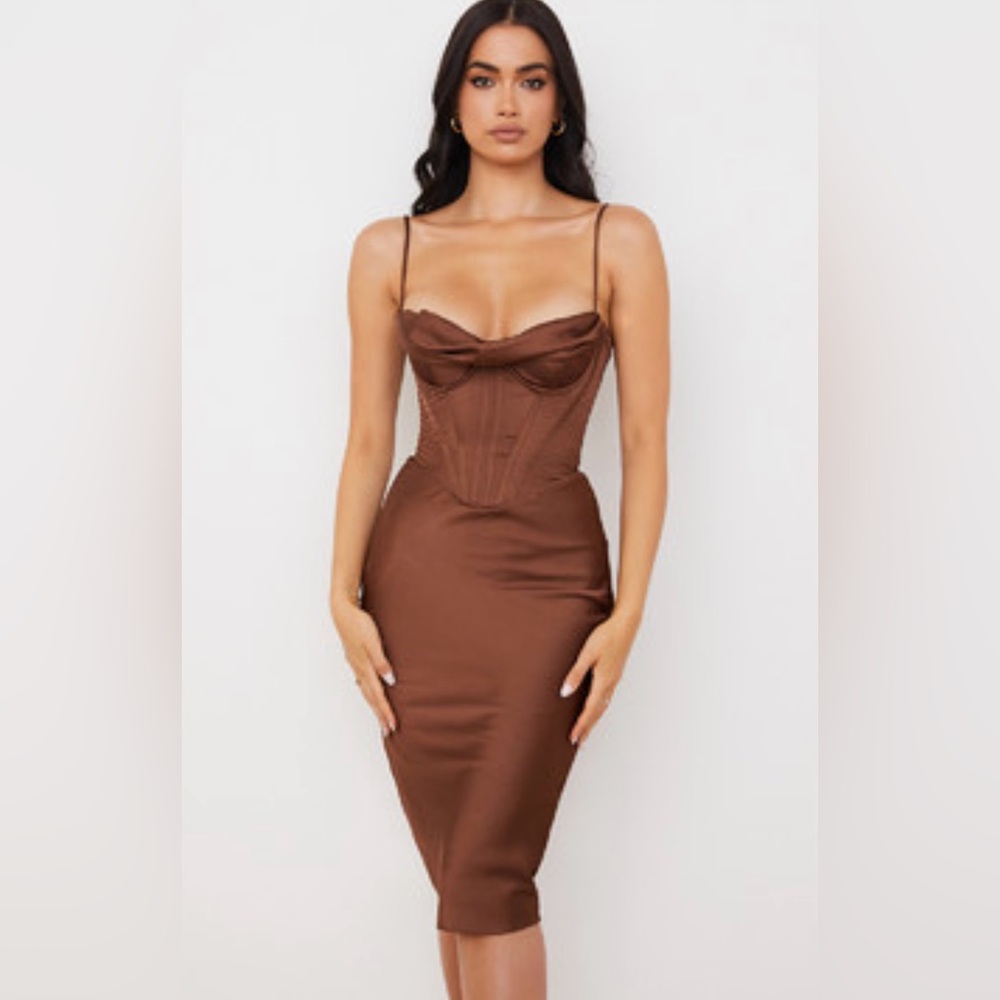 House of CB Brown Midi Dress